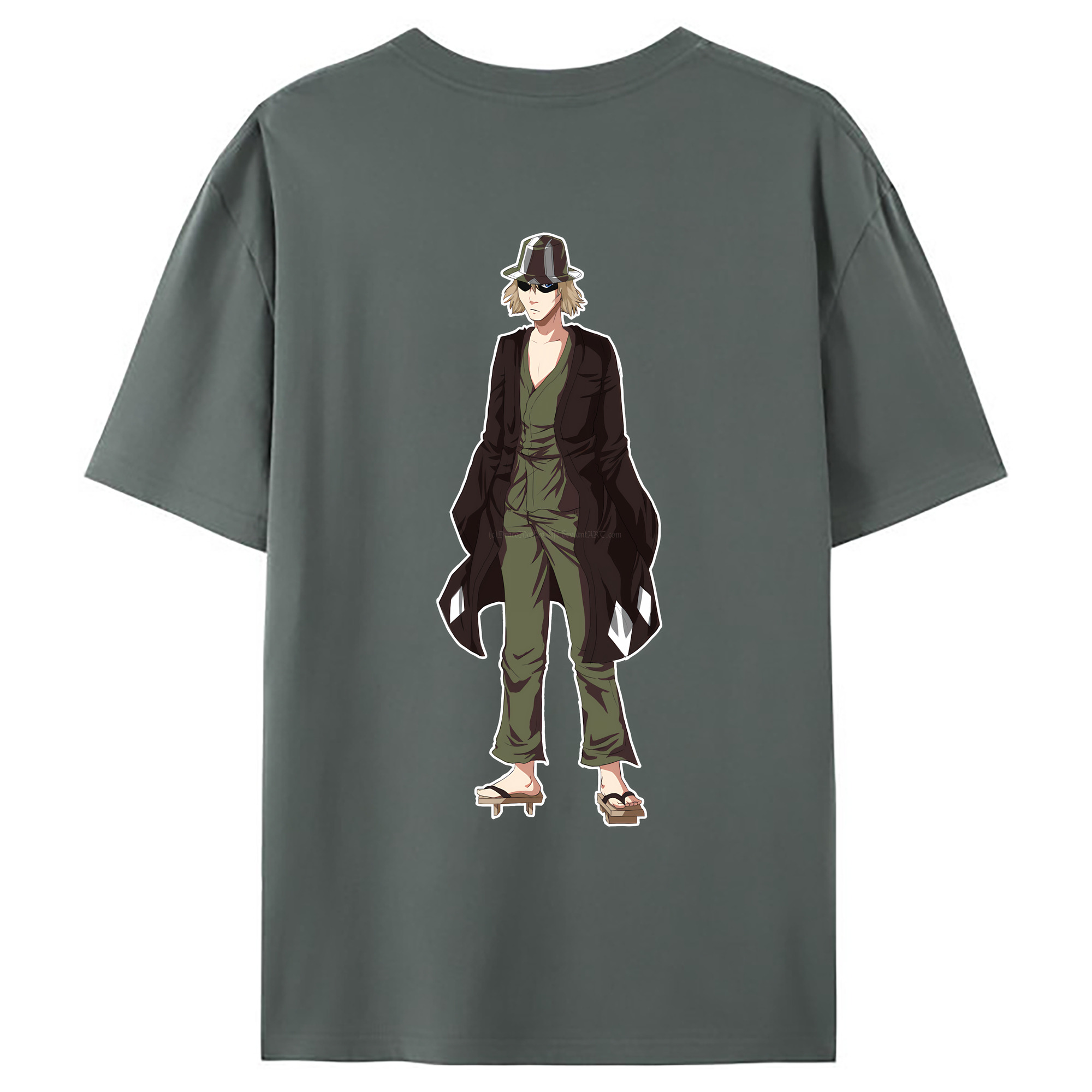 （画像用） "ブリーチ 浦原 喜助（うらはら きすけ） BLEACH Urahara Kisuke " 綿100％ メンズ半袖Tシャツ（バックプリント） 通気性